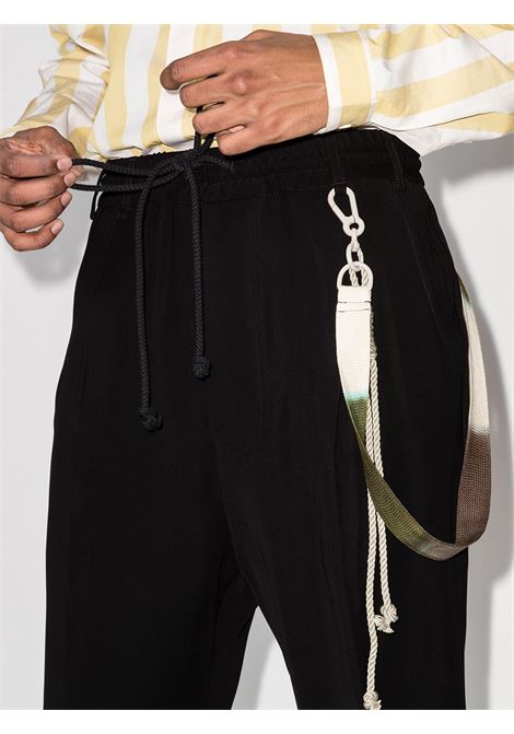 Black cropped track pants Song for the Mute - men SONG FOR THE MUTE | 251MPT065BLK
